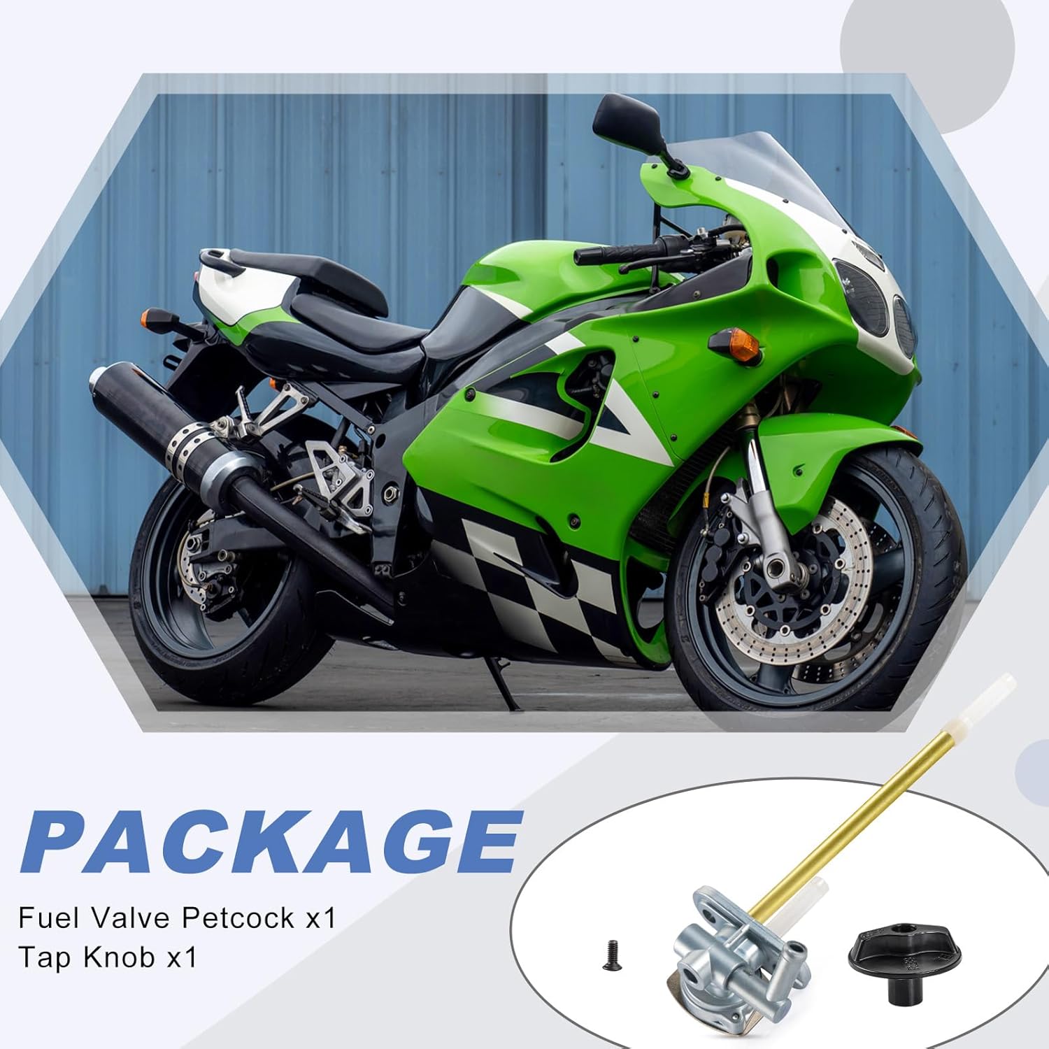 51023-1221 Fuel Valve Petcock & Knob for Kawasaki Ninja ZX-7R ZX-7RR ZX750 1996-2003 51023-1336 92077-1120