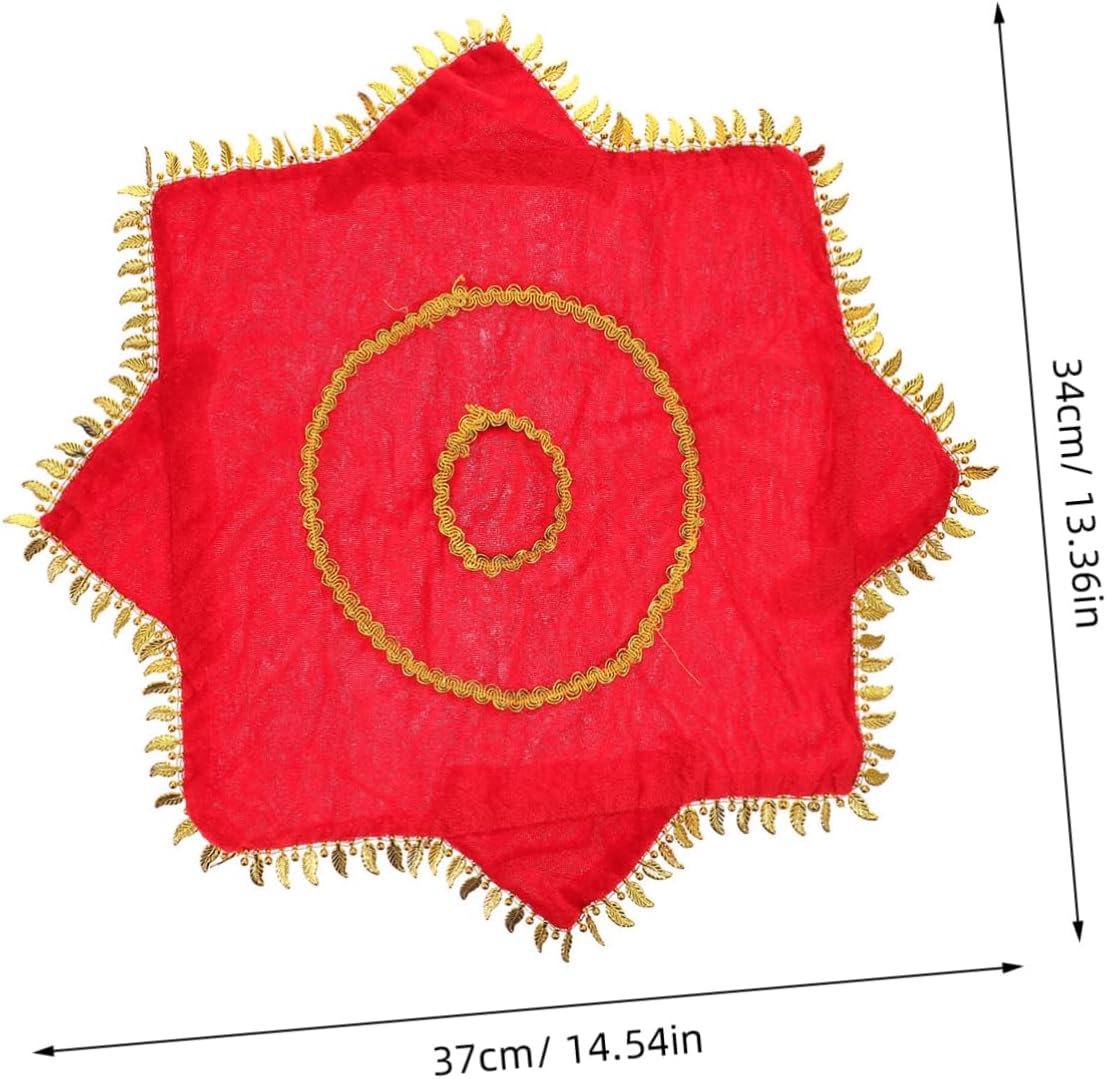 Dance Handkerchief Octagonal Towel Prop 2 Pack Spinning Handkerchief with Inner Ring Cloth Stage Performance Accessory for Yangko Dance Folk Art Masquerade Carnival Party Supplies