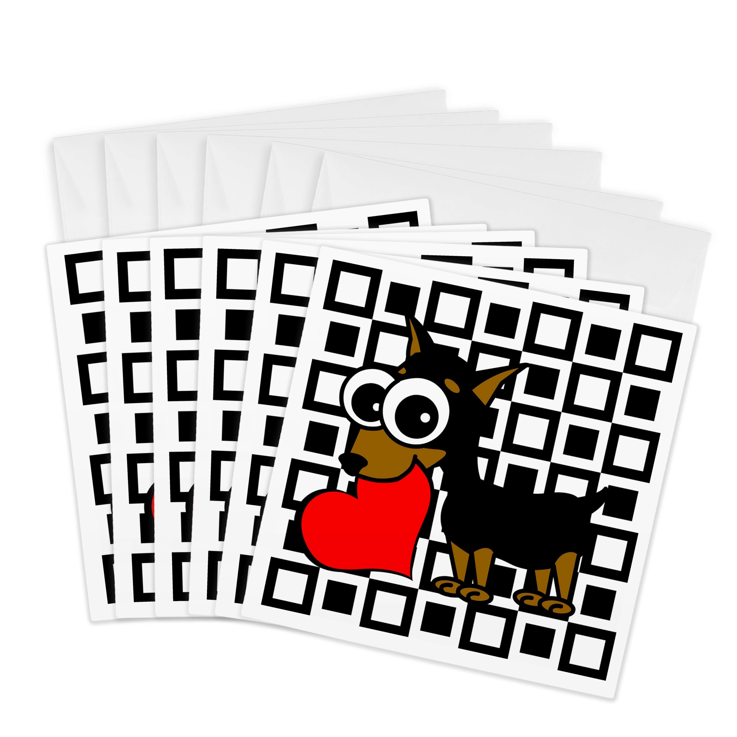 3dRose gc_6082_1 6 x 6-Inch "Miniature Pinscher Has My Heart" Greeting Card (Pack of 6)