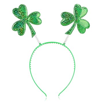 Pvoiue St. Patricks Day Shamrock Headband - Lucky Green Clover Spring Headband, Irish Festival Party Parade Accessories for Women