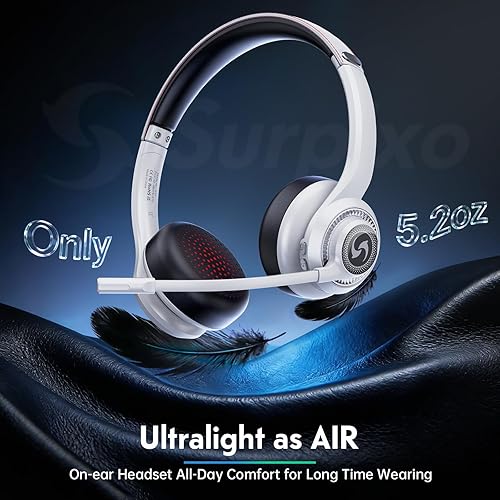 Miniatura 2 de Auriculares inalámbricos con micrófono, auriculares inalámbricos para teléfonos celulares, computadora portátil, ultra ligeros y más de 50 tiempo de