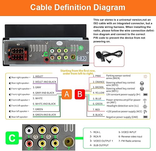 Miniatura 7 de Estéreo de automóvil de un solo DIN, CarPlay de 6.86 pulgadas y radio con pantalla táctil Android Auto HD IPS con Bluetooth con cámara de respaldo