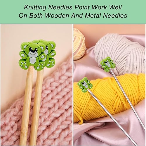 Miniatura 2 de Yzzyemn 10 tapones para agujas de tejer, protectores de puntos, accesorios y suministros para tejer, herramientas de tejer, kit de iniciación para