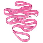 Trideer Stretching Strap Yoga Strap Physical Therapy for Home Workout, Exercise, Pilates and Gymnastics, 10 Loops Non-Elastic Stretch Bands with Aesthetic Packaging for Women & Men (Pink)