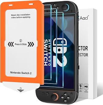 AACL 3 Pack for Nintendo Switch 2 2025 Screen Protector - Tempered Glass Screen Protector for Switch 2, 9H Tempered Glass | 7.9-inch | Alignment Tool