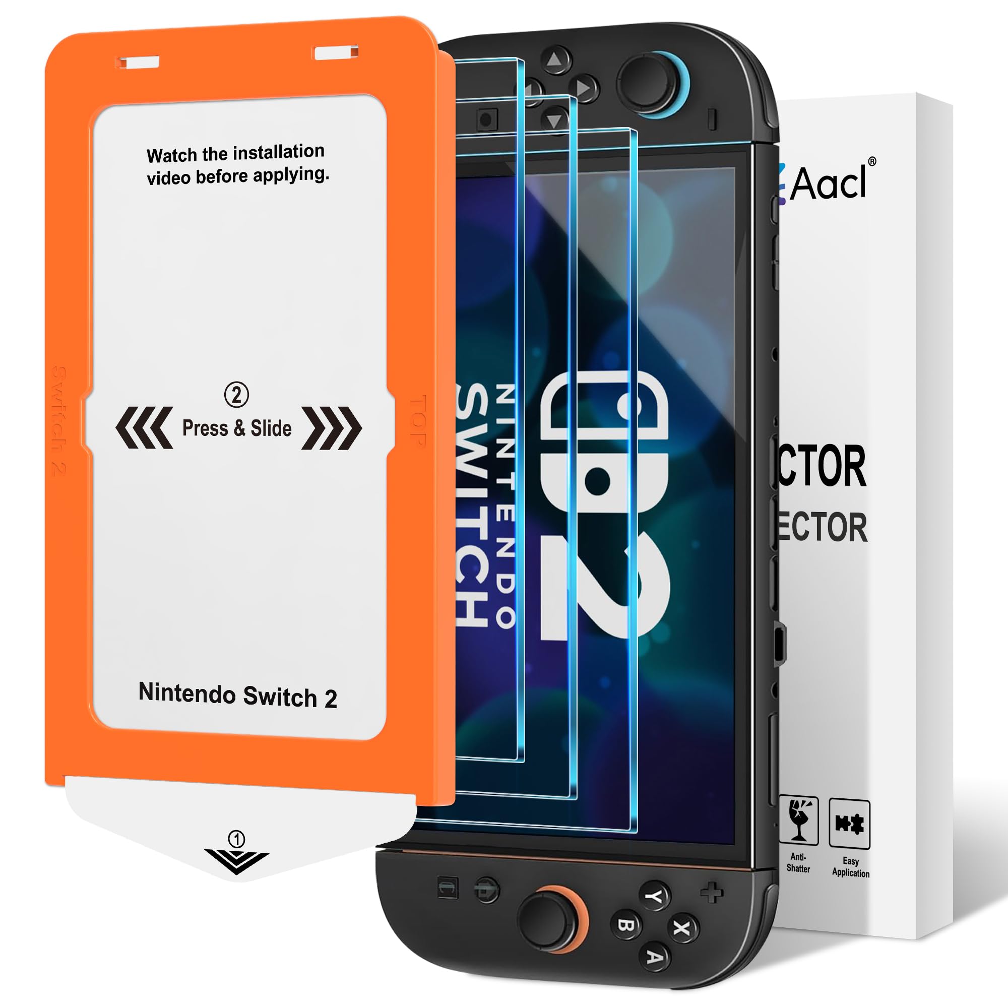 AACL 3 Pack for Nintendo Switch 2 2025 Screen Protector Glass [6.7"]