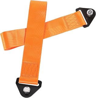 2pcs Orange Nylon Car Tow Strap Kit, Universal Racing Towing Rope for Trailer, ATV, Truck and Vehicle Traction