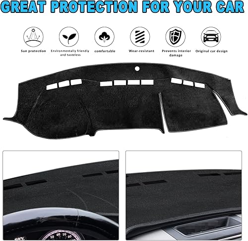 Miniatura 3 de POSAID Cubierta de salpicadero para Dodge Ram 1500 2500 3500, ajuste personalizado, protector de tapete de salpicadero Dodge Ram 2010-2018, color