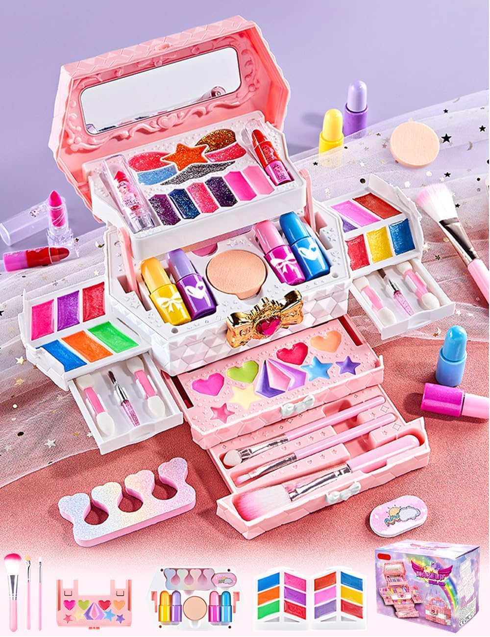 LUZZ プロフ確認お願いしますメイク　化粧　アンティーク　かわいい Amazon.co.jp: Opard 水で落ちる！ かわいいメイクセット女の子
