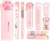 Cute Pink School Supplies Cute Stationery Set Japanese Stationery Birthday GIFS Pencil Sharpener Eraser Correction Tape Ruler Mini Scissors Utility Knife Office Supplies