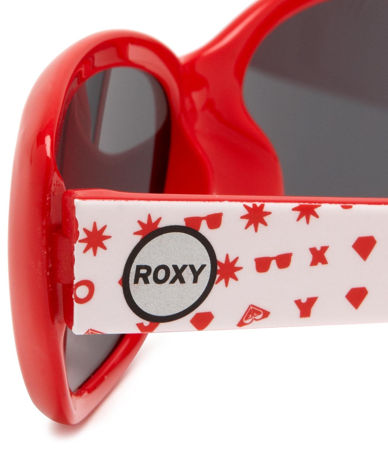 Roxy Dixie Chic - Gafas de sol ovaladas para niña, rosa (Pink Print Frame/Grey Lens), Talla única