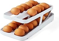 Vista 1 de YouCopia RollDown® Egg Dispenser, Rolling Eggs Dispenser and Organizer for Refrigerator Storage, Double Track