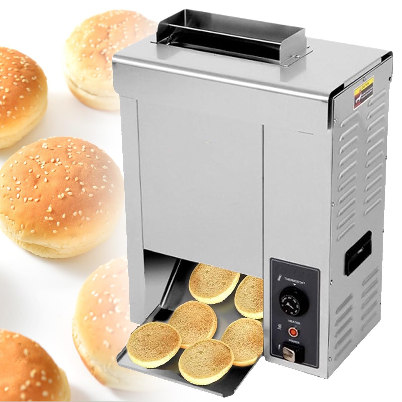Komercyjna Maszyna do Burgerów, Toster Taśmowy, 50℃-300℃, 2000W, Elektryczna Maszyna do Pieczenia Tostów/Bułek/Chleba, Typ łańcuchowy, Regulowana Grubość