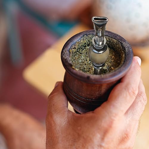 Miniatura 10 de Bombilla reutilizable Yerba Mate  Filtro de acero inoxidable extraíble estilo cuchara con una hermosa cuenta  popote de metal para beber té de hojas