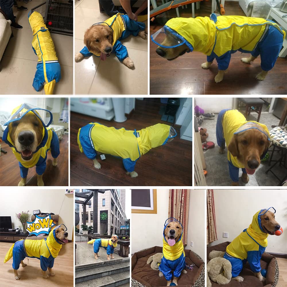 Chubasquero para Perros, Mono Impermeable for Perros, Capa for Mascotas, Chaqueta for Cuatro Patas, Todo Incluido(Orange,4XL)