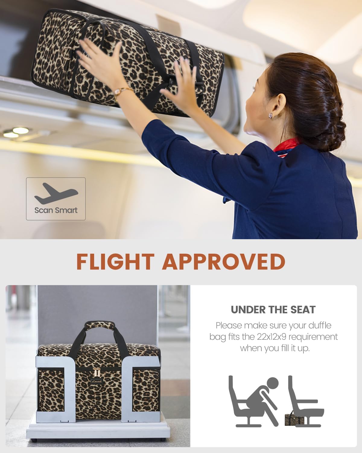 LOVEVOOK Travel Duffle Bag - Weekender & Overnight Bag with Toiletry & Wet Pocket, Carry-On Size, 3pc Set