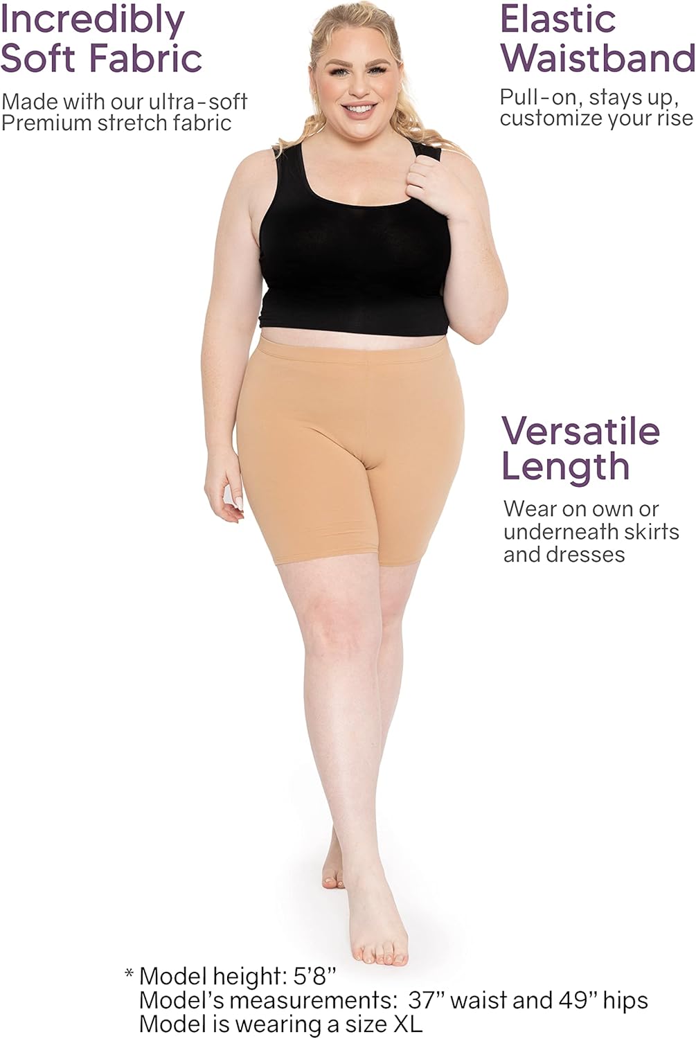 STRETCH IS COMFORT Women's Teamwear Plus Size Bike Shorts | Cotton | X-Large - 7X at  Women’s Clothing store