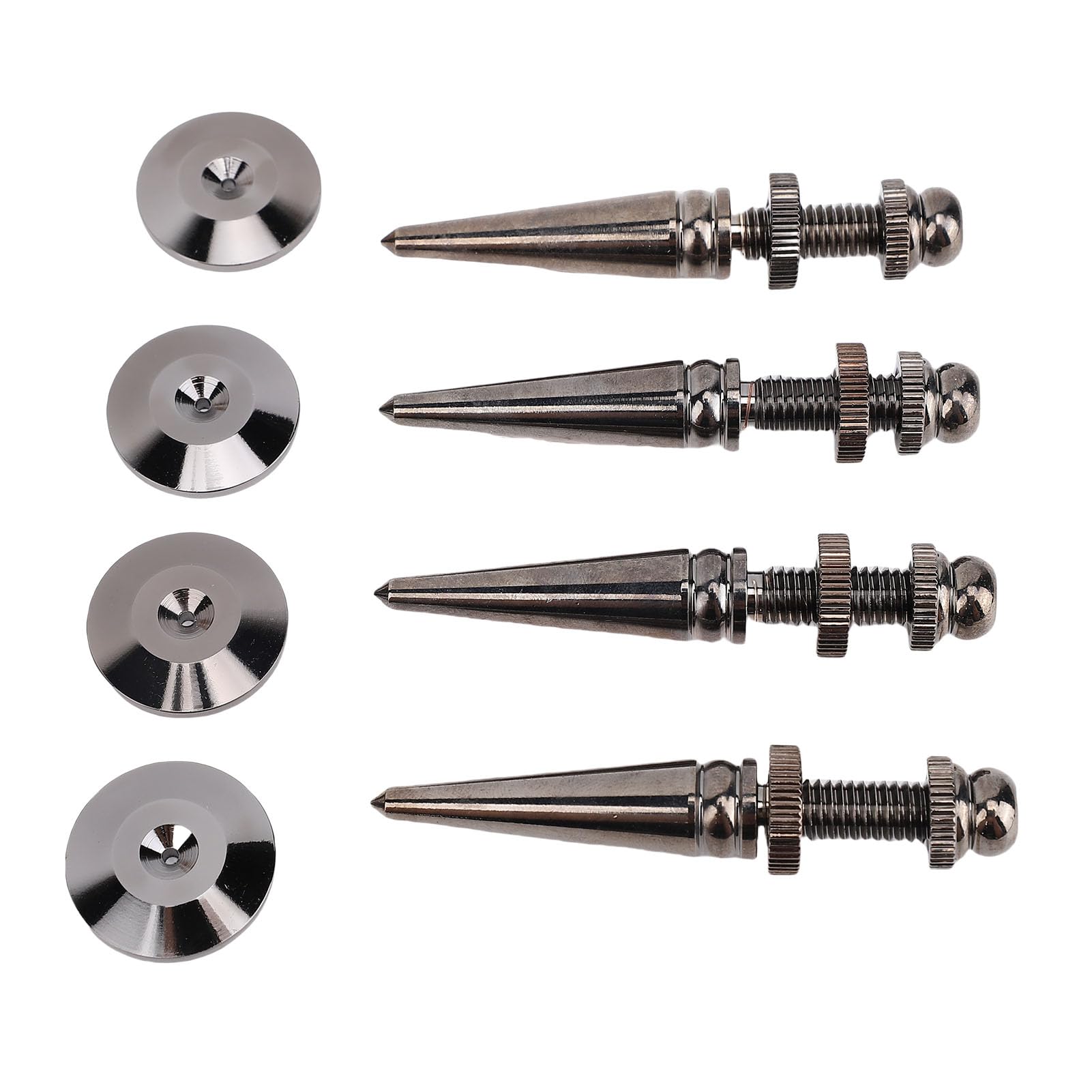 Bewinner Punte Isolanti per Altoparlanti in Rame, Confezione da 8 con Cuscinetti di Base, Supporto per Punte per Altoparlanti Ad Altezza Regolabile per Amplificatori, Subwoofer, Giradischi, Lettori