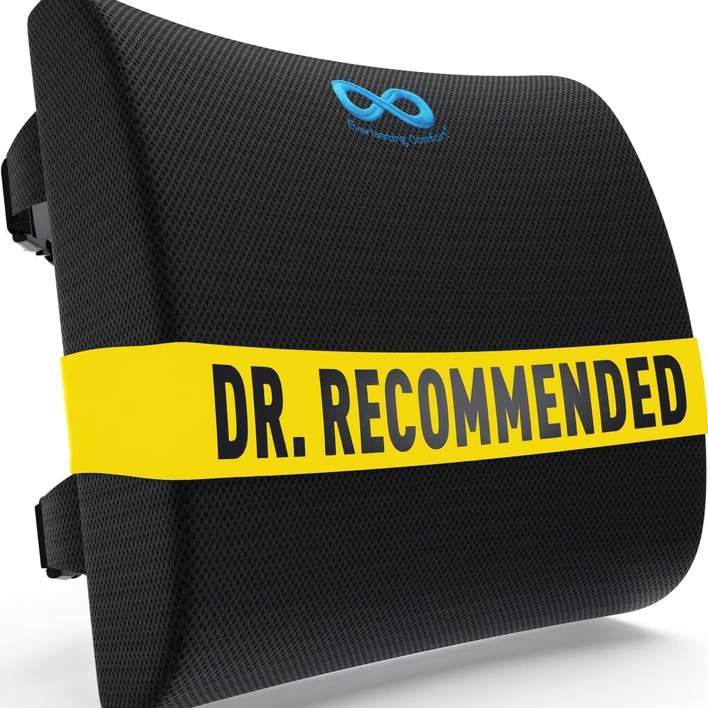 Everlasting Comfort Lumbar Support Pillow for Office Chair – Memory Foam Back Cushion for Seat, Car, Couch – Promotes Better Posture, Back Pain Relief- Ideal for Gaming & Desk Chairs and Home or Work Everlasting Comfort Lumbar Support Pillow for Office Chair – Memory Foam Back Cushion for Seat, Car, Couch – Promotes Better Posture, Back Pain Relief- Ideal for Gaming & Desk Chairs and Home or Work
