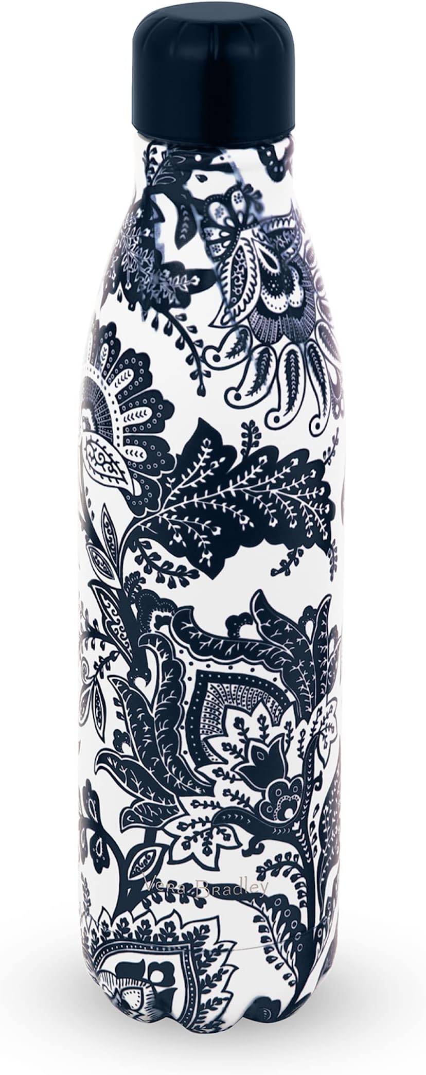 Vera BradleyVera Bradley Stainless Steel Insulated Water Bottle, 17 Ounce Travel Tumbler with Lid for Sports, Gym, or School (Java Navy White)