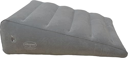 ObboMed HR-7600 Almohada inflable portátil de cuña para cama con superficie de terciopelo para dormir, viajes, vacaciones de viaje, indención