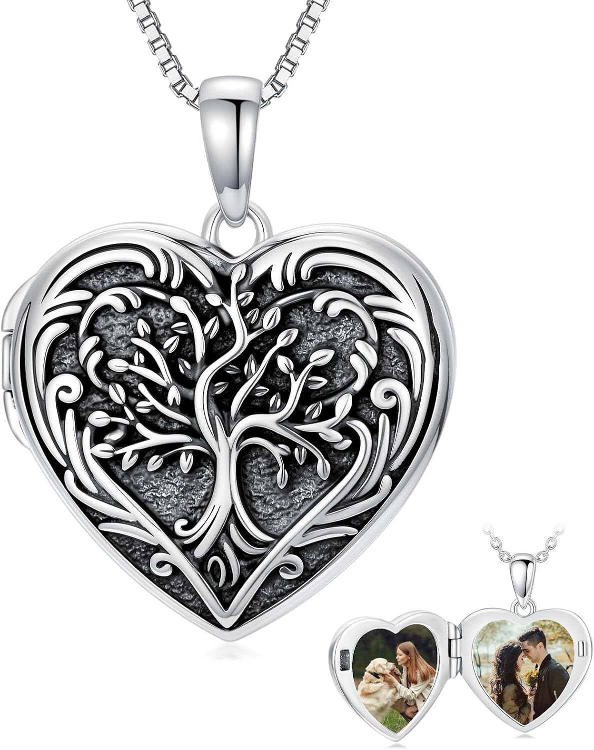 POIUY Heart Locket Necklace for Women Photo Locket Necklace That Holds Pictures Birthday for Mom Daughter Women