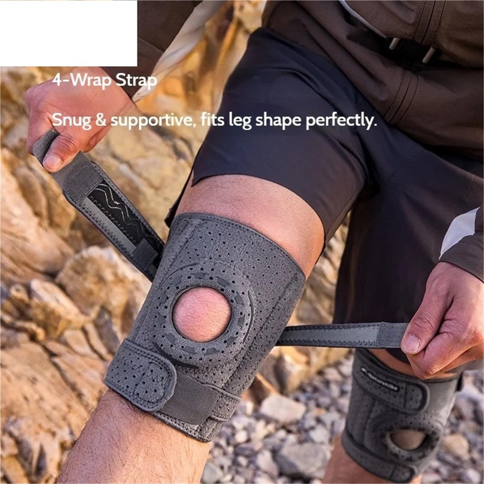 Ginocchiere 1PC Supporto a molla Guarnizione EVA addensata Silicone antiscivolo Stabilizzare rotula Traspirante for ginocchio Sport Per Sport(Grey 1pcs)