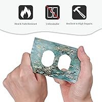 Vista 6 de Pintura al óleo de flores abstractas de 1 cuadrilla de interruptor de luz dúplex individual cubierta de salida placa de pared decorativa Placa