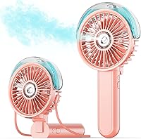 SweetFull Portable Misting Fan: 180° Foldable Handheld with 30ml Mist Spray, 3 Speeds, USB Rechargeable for Travel, Outdoors & Home
