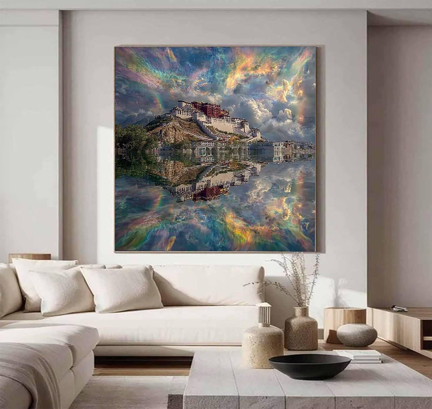 Lhasa Diamentowy obraz Potala, pałac, zestawy artystyczne, dla dorosłych, 5D, kryształowe zestawy artystyczne, dla dorosłych, DIY, kwadratowe, pełne wiercenie, kamienie szlachetne, haft, obrazy