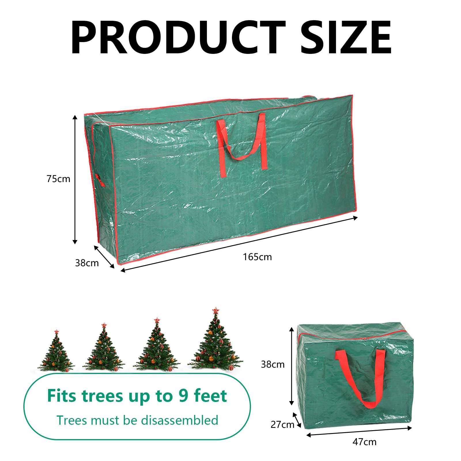 Sacchi Per Albero Di Natale - Set Da 3 Borse Impermeabili Per Riporre Albero E Decorazioni, 165x38x75 Cm - Foto 13