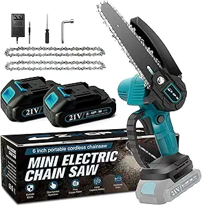 Hand Saw Pruning Tree Branches Electric Pruning with Rechargeable Battery & Chain, Perfect Gift Yard Work Power Tool, Can Replace Electric Pruning Shears to Trim Branches (2 Batteries&2 Chains)