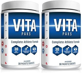 ProLine Vita-Paks for Men - Complete Athlete Formula, Formulated For Men, Rapid Absorption, Daily Essential Nutrients In One Pack, 30 Day Supply Per Container, 240 Capsules Total per Container - 60 Packets (Pack of 2)