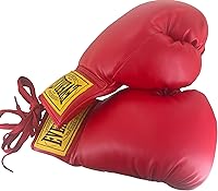Vista 2 de Everlast Par de guantes de boxeo rojos de vinilo, ideales para autógrafos