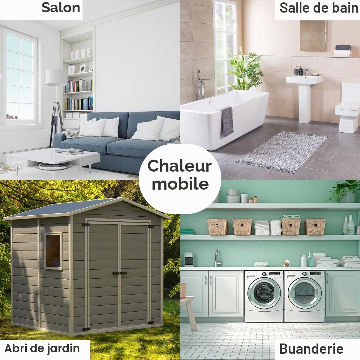 Clatronic® Chauffage par convecteurs | pour abris de jardin, garages & Co. | avec 3 niveaux de chauffage | thermostat | avec ventilateur | jusqu'à 40m² | économie d'énergie | KH 3433 N
