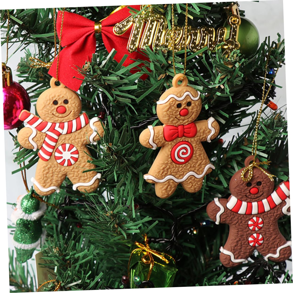 Ciieeo 3 Set Di Ornamenti A Forma Di Omino Di Pan Di Decorazioni Natalizie Da Appendere Decorazioni Per L'albero Di Natale 12 Pezzi * 3
