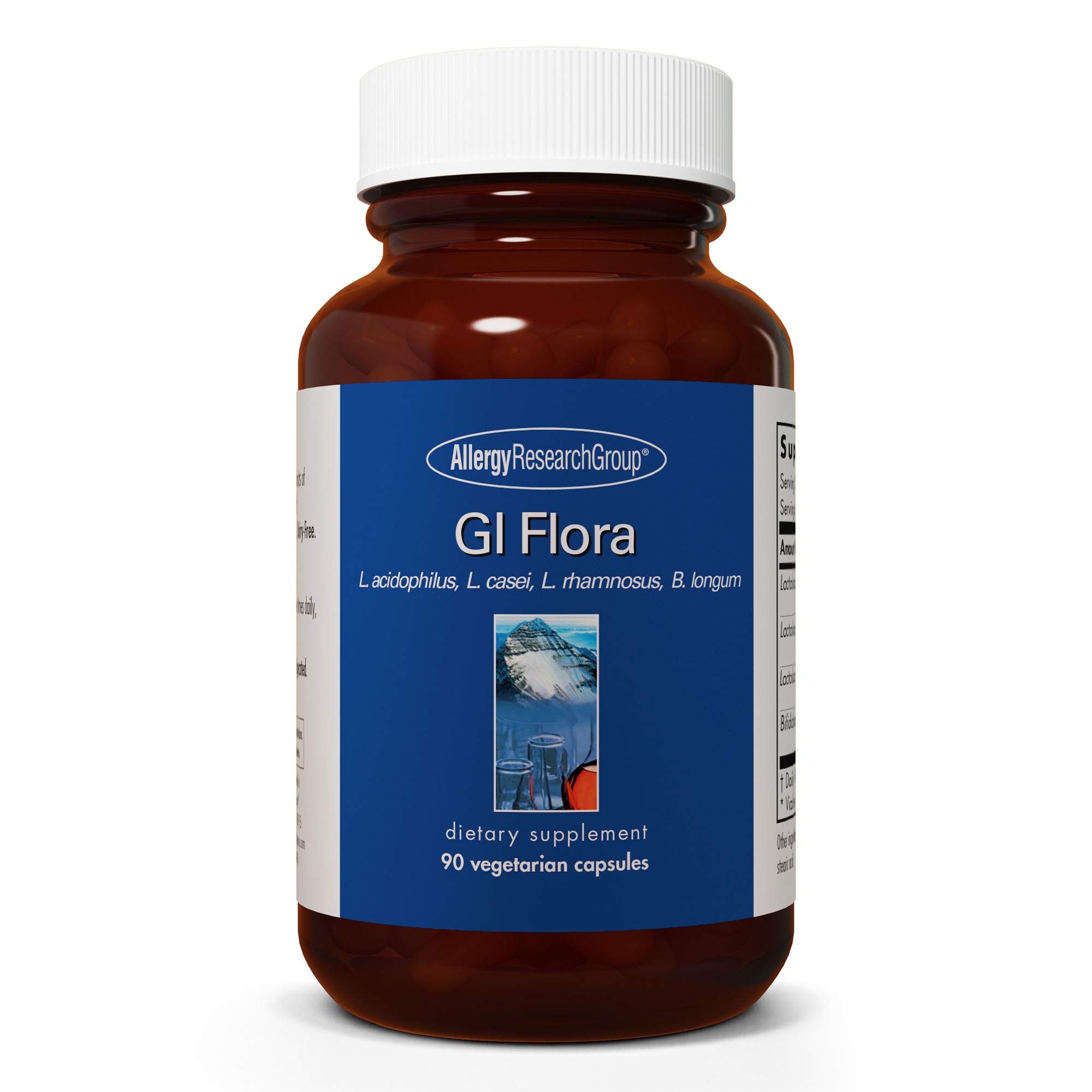 Allergy Research Group GI Flora Supplement - Probiotic for Digestive Health, Gut Health for Men & Women, Lactobacillus and Bifidobacterium - 90 Count