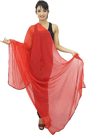 Chiffon Blend Dupatta Long Stole Women Neck Wrap Indian Scarves Chunni