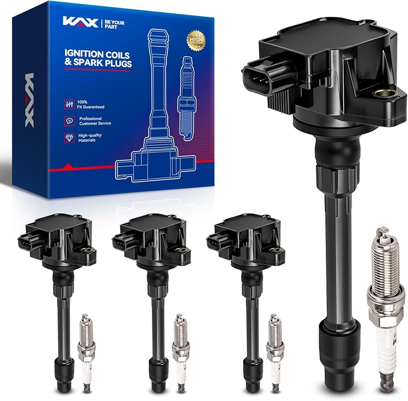 Kit com 4 bobinas de ignição UF749 e 4 velas de ignição de irídio 93501 KAX para Honda Fit e Civic
