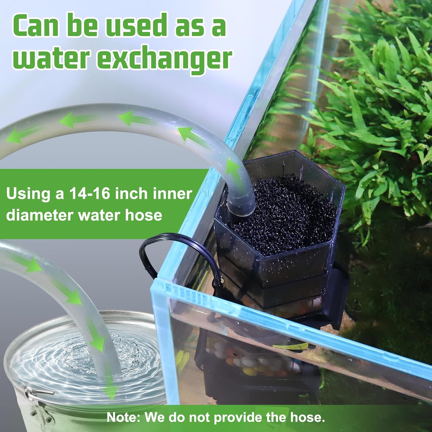 hygger Turtle Tank Filter with Adjustable Flow for Reptiles Frogs:Combinable Four-Layer Aquarium Filter,160GPH Quiet in-Tank Filter with Filter Media for 20 to 60 Gallon Low Water Level Aquarium