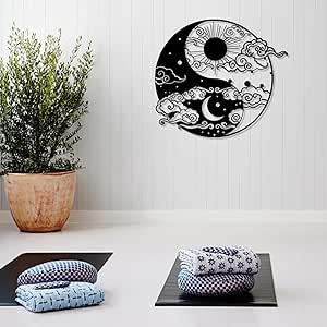 Amazon.com: Yin Yang Metal Wall Art, Metal Yin Yang Wall Decor, Day and ...