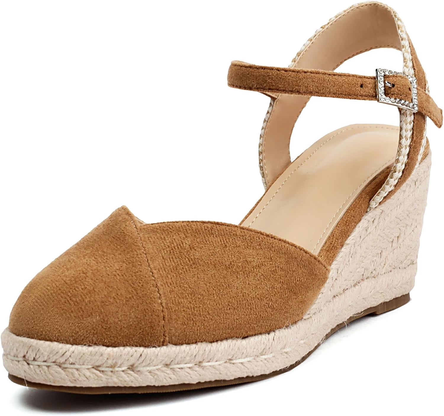 XIEDA Women's Wedge Sandals - Comfortable Faux Suede