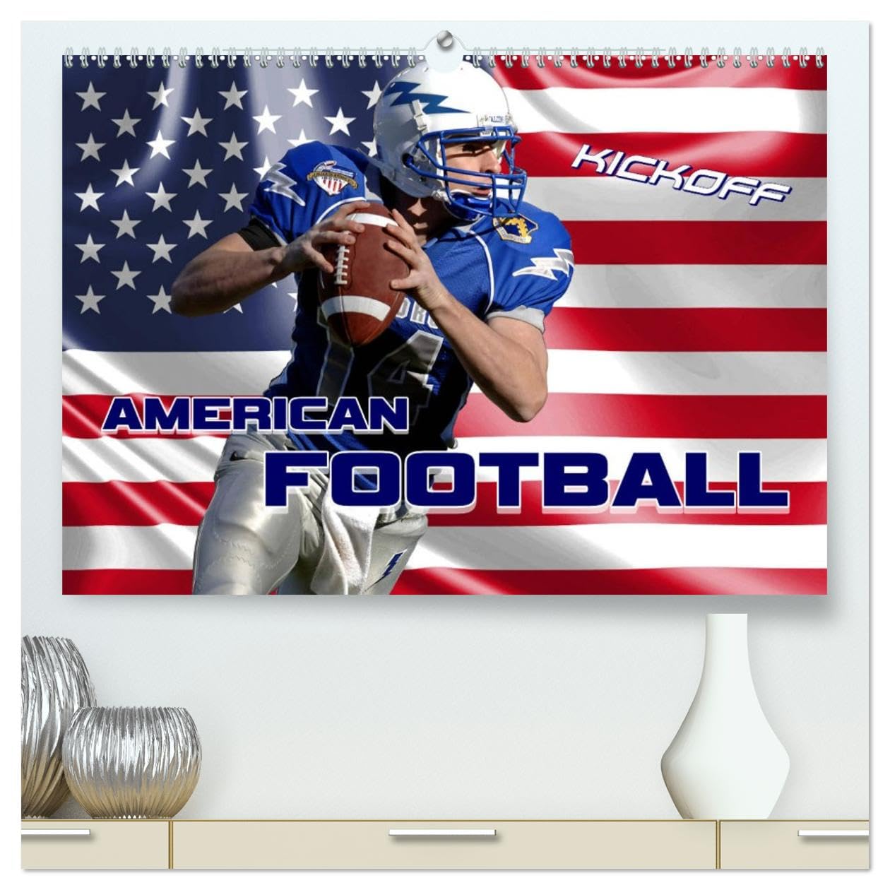 American Football - Kickoff (hochwertiger Premium Wandkalender 2026 DIN A2 quer), Kunstdruck in Hochglanz: Aktionsreiche Szenen aus der Welt des American Football (CALVENDO Sport)