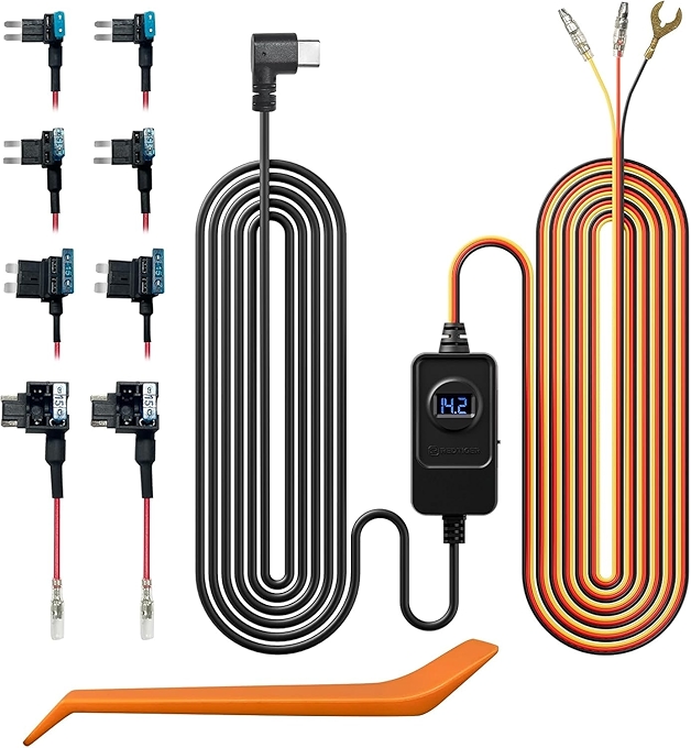 REDTIGER行车记录仪电源硬线连接套件 带电压指示器及低电压保护