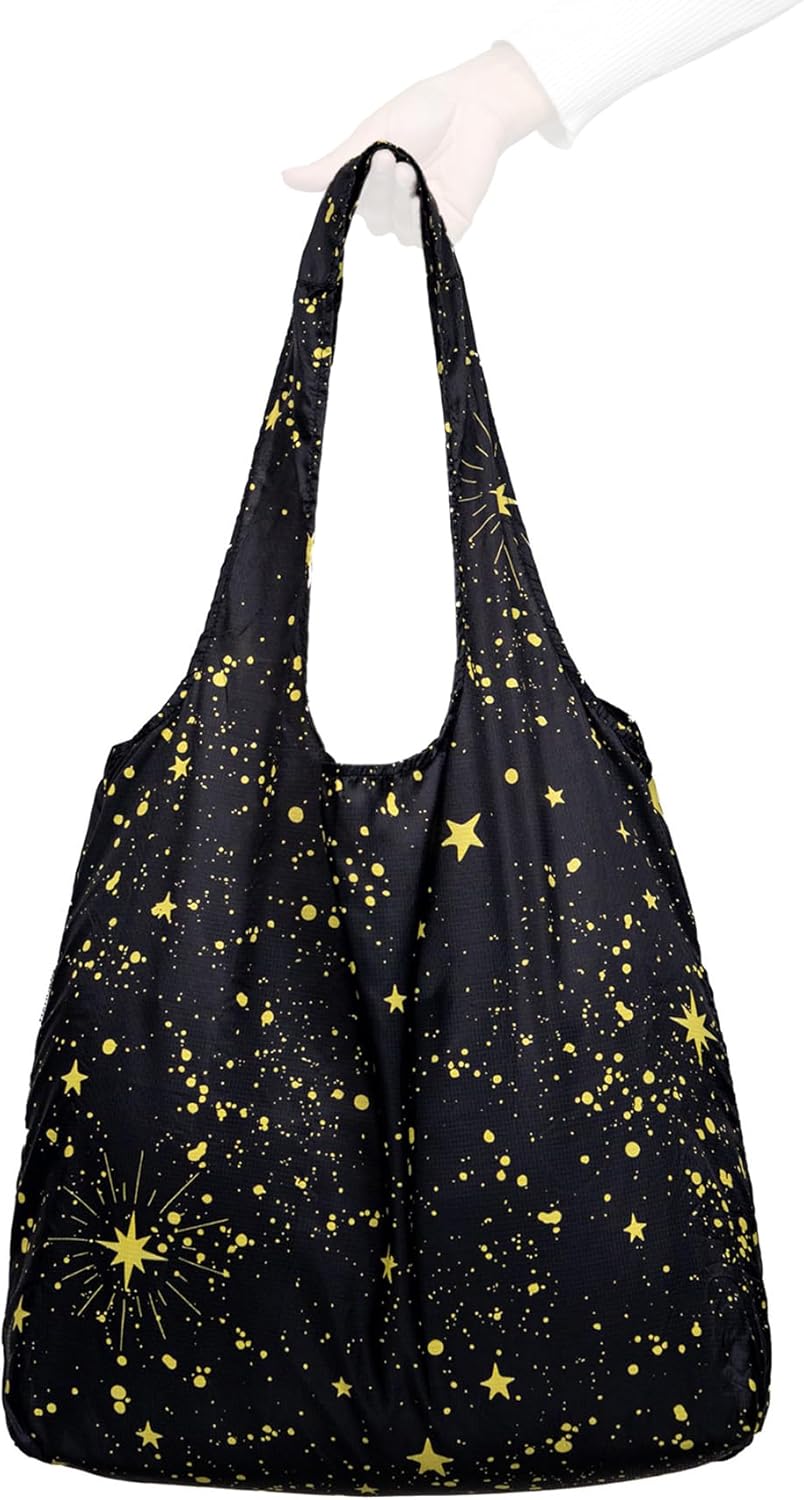 Nanobag Ultralight Foldable Tote for Women & Men, Reusable Grocery & Travel Bag, Packable Collapsible Compact Market Essential (Standard Stars) - Image 4