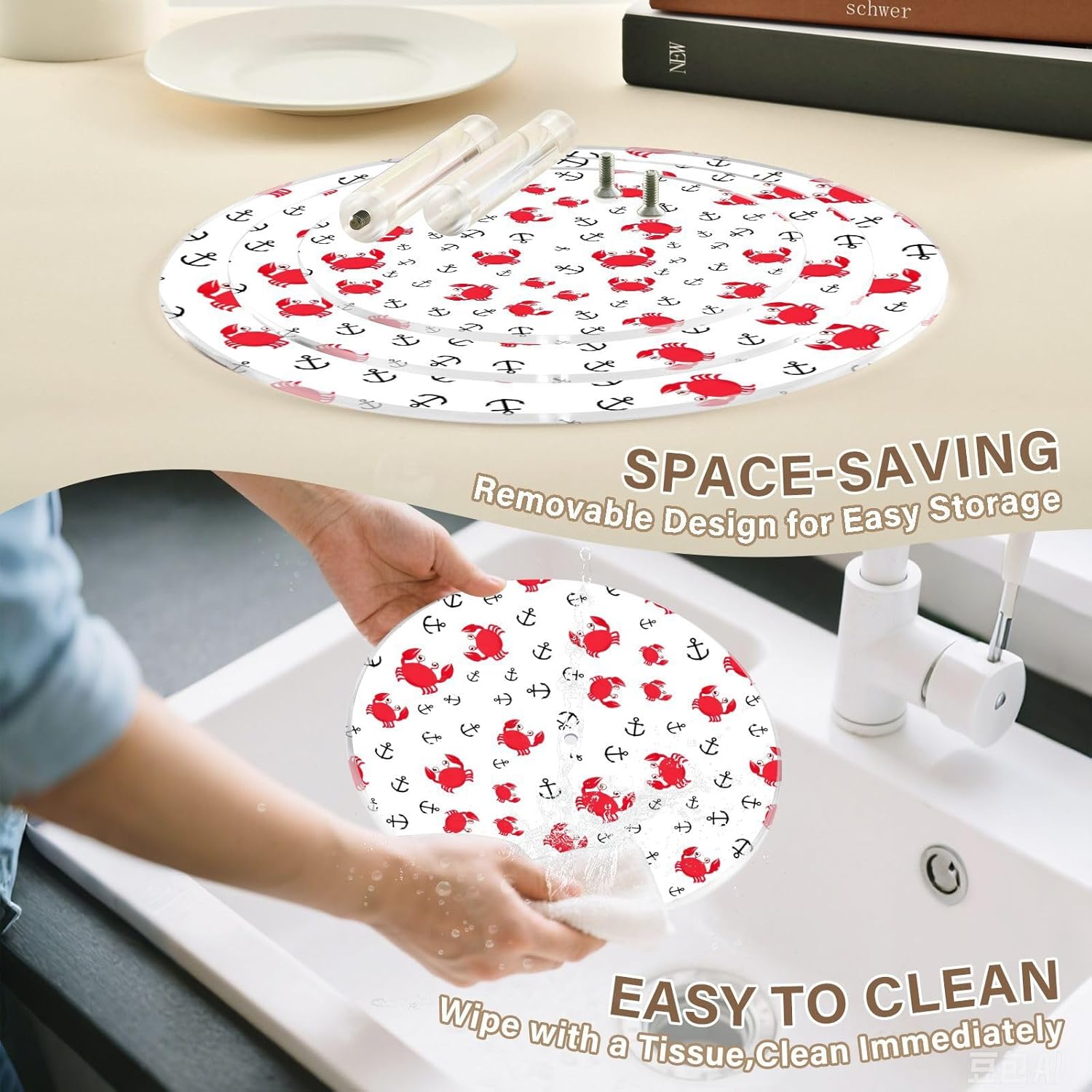 Crab 3 Tier Acrylic Cupcake Stand, Cupcake Stand for 34 Cupcakes for Weddings, Christmas,Holidays,Parties,Birthday,Printed Cupcake Tower 23300130