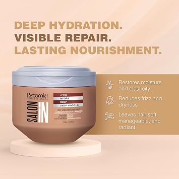 Salon In by Recamier | Hydra Repair Deep Treatment Mask | Intense Hydration & Repair for Dry, Damaged Hair | 10.58 oz / 300 g