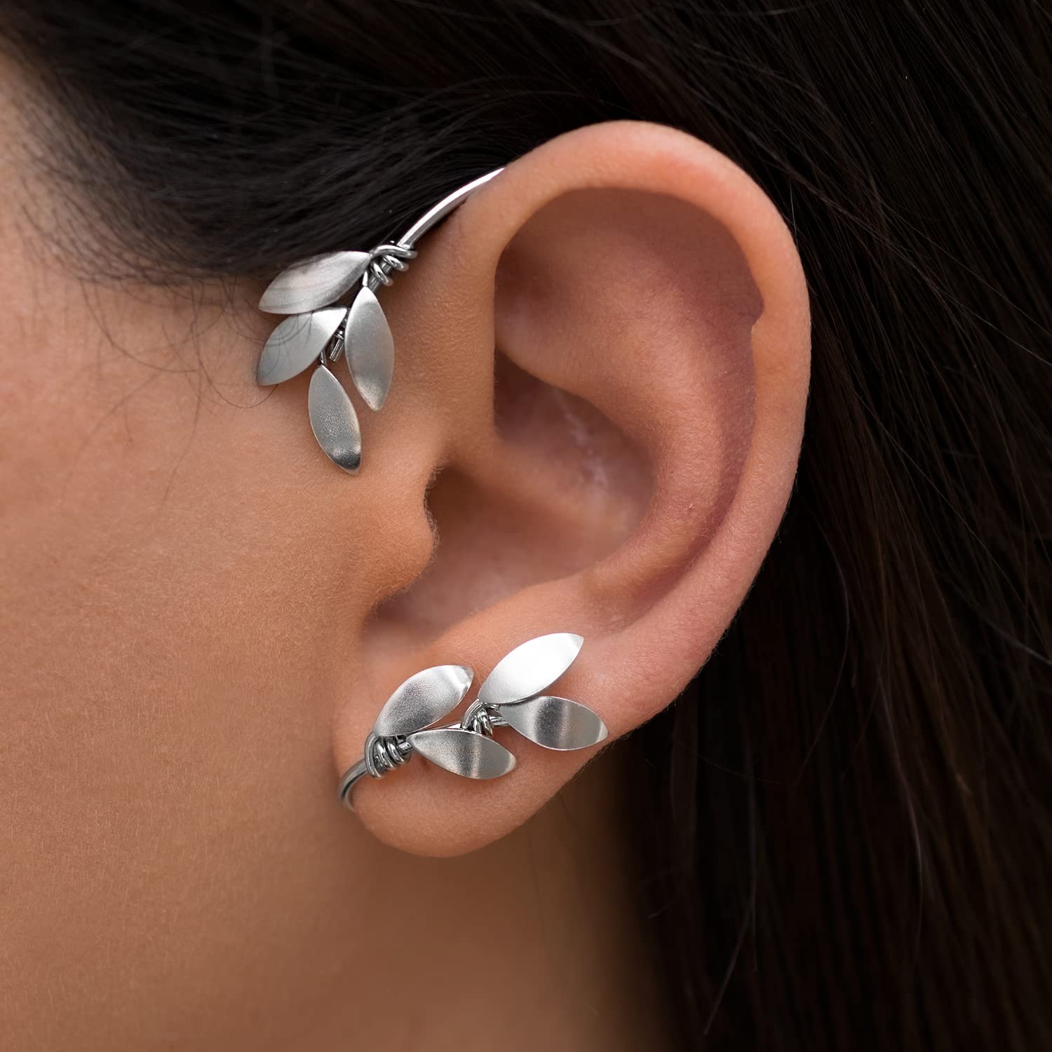 Handmade geschenk für sie Sterling Silberne Ohrmanschette kein Piercing, Ohrkletterer Ohrringmanschette Aussage Ohrring nicht durchbohrte nicht durchbohrte Ohrring Elf