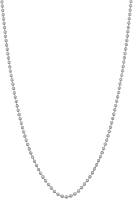 Diamond-cut Bead Ball Chain Necklace 