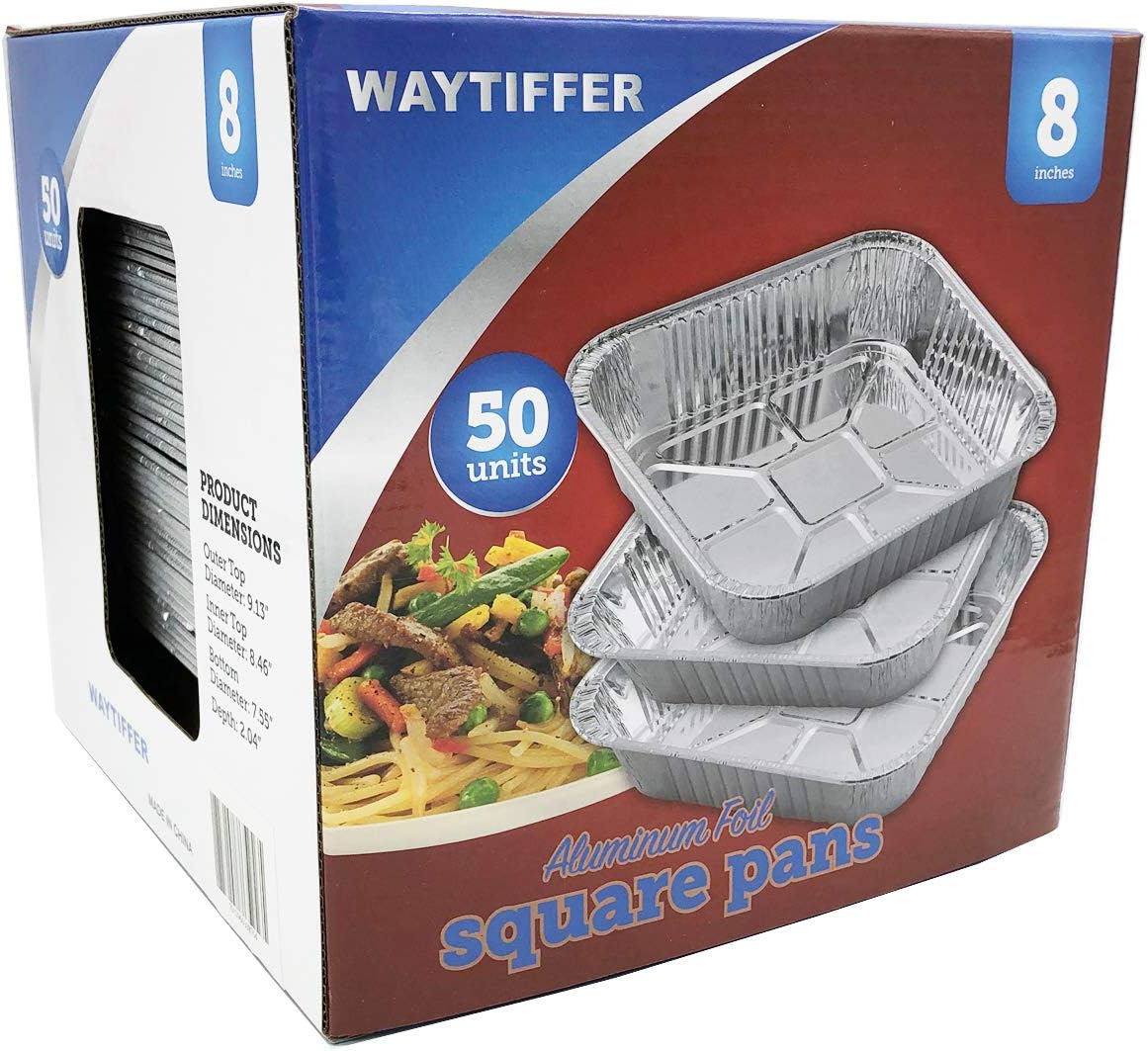 - Aluminum foil Pans Disposable, Heavy Duty Square baking Cake